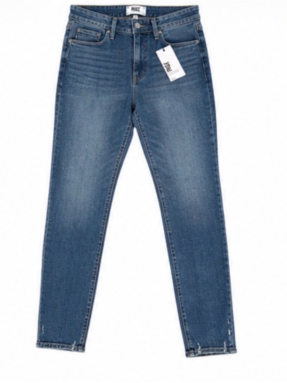 NWT PAIGE Hoxton Ankle High-Rise Skinny Jeans Size 29 Medium Wash Distressed